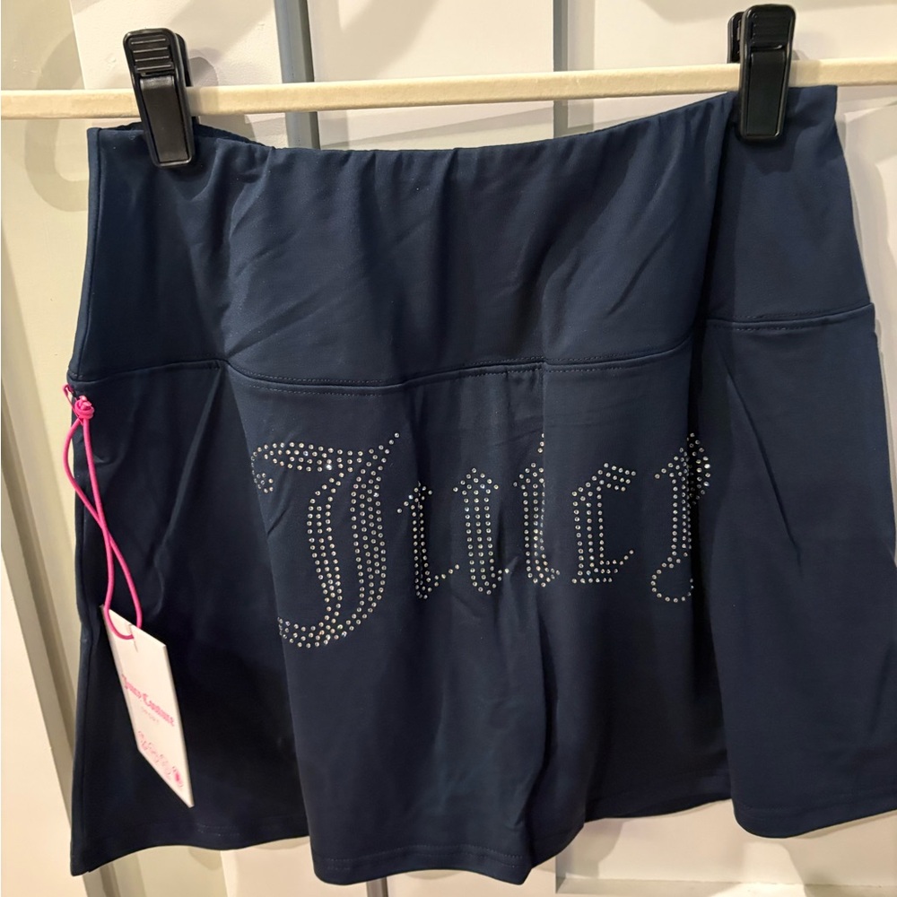 Juicy Couture Navy Rhinestone Logo Skort